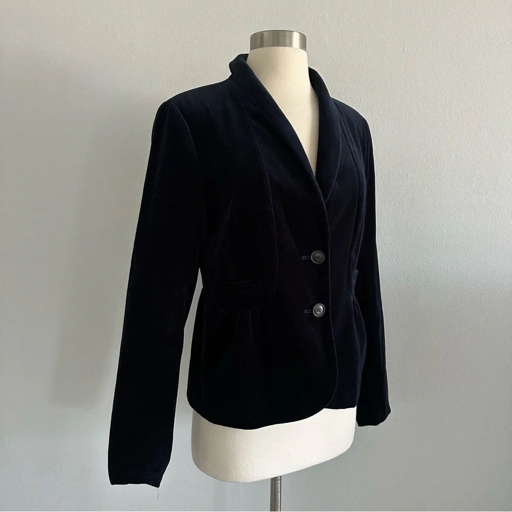 J. Crew Deep Blue Velvet Blazer Jacket Sz 8